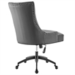 Modway Regent Tufted Back Modern Faux Leather Swivel Office Chair in Gray/Black