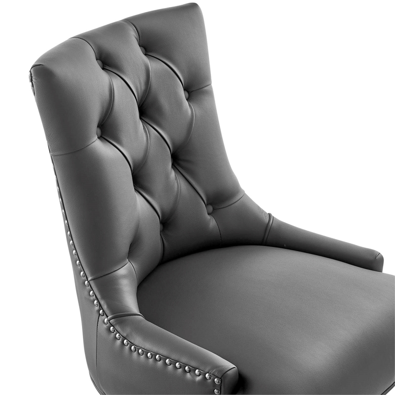 Modway Regent Tufted Back Modern Faux Leather Swivel Office Chair in Gray/Black