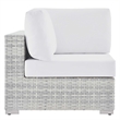 Modway Convene Modern Fabric Outdoor Patio Corner Chair in Light Gray/White