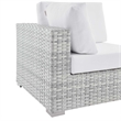 Modway Convene Modern Fabric Outdoor Patio Corner Chair in Light Gray/White