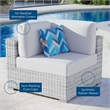 Modway Convene Modern Fabric Outdoor Patio Corner Chair in Light Gray/White