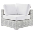 Modway Convene Modern Fabric Outdoor Patio Corner Chair in Light Gray/White