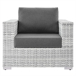 Modway Convene Modern Fabric Outdoor Patio Armchair in Light Gray/Charcoal