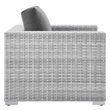 Modway Convene Modern Fabric Outdoor Patio Armchair in Light Gray/Charcoal