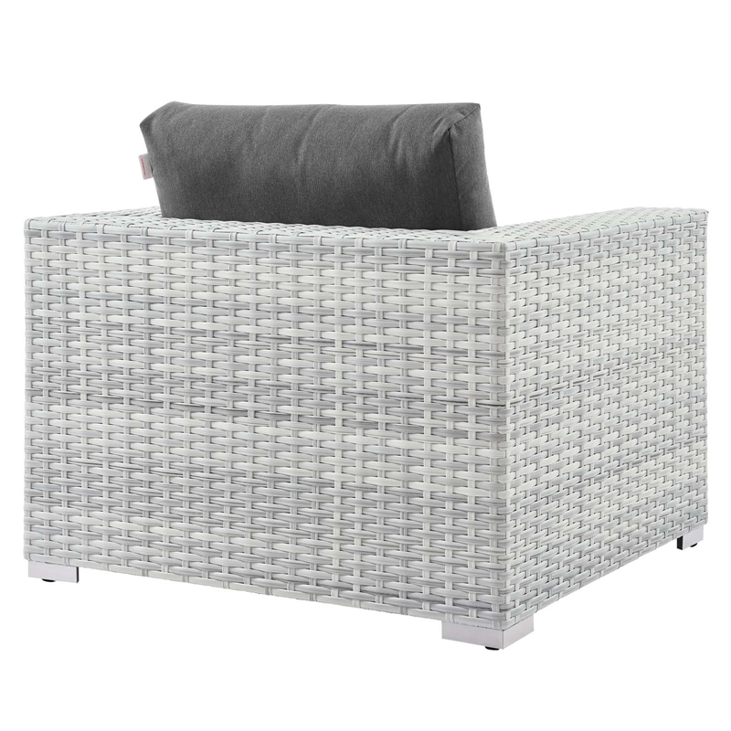 Modway Convene Modern Fabric Outdoor Patio Armchair in Light Gray/Charcoal