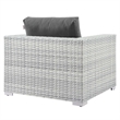 Modway Convene Modern Fabric Outdoor Patio Armchair in Light Gray/Charcoal