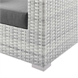 Modway Convene Modern Fabric Outdoor Patio Armchair in Light Gray/Charcoal