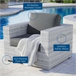 Modway Convene Modern Fabric Outdoor Patio Armchair in Light Gray/Charcoal