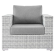 Modway Convene Modern Fabric Outdoor Patio Armchair in Light Gray