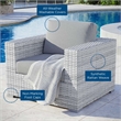 Modway Convene Modern Fabric Outdoor Patio Armchair in Light Gray