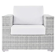 Modway Convene Modern Fabric Outdoor Patio Armchair in Light Gray/White