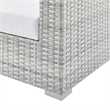 Modway Convene Modern Fabric Outdoor Patio Armchair in Light Gray/White