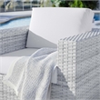 Modway Convene Modern Fabric Outdoor Patio Armchair in Light Gray/White
