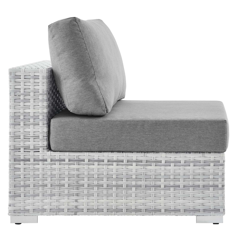 Modway Convene Modern Fabric Outdoor Patio Armless Chair in Light Gray