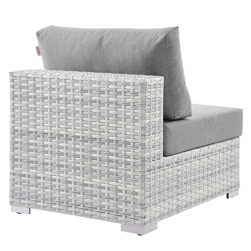 Modway Convene Modern Fabric Outdoor Patio Armless Chair in Light Gray