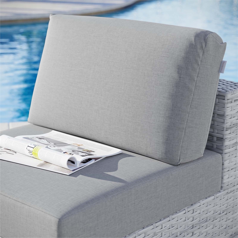 Modway Convene Modern Fabric Outdoor Patio Armless Chair in Light Gray