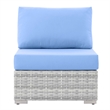 Modway Convene Modern Fabric Outdoor Patio Armless Chair in Gray/Light Blue