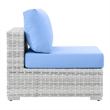 Modway Convene Modern Fabric Outdoor Patio Armless Chair in Gray/Light Blue
