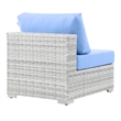 Modway Convene Modern Fabric Outdoor Patio Armless Chair in Gray/Light Blue