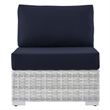 Modway Convene Modern Fabric Outdoor Patio Armless Chair in Light Gray/Navy