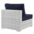 Modway Convene Modern Fabric Outdoor Patio Armless Chair in Light Gray/Navy