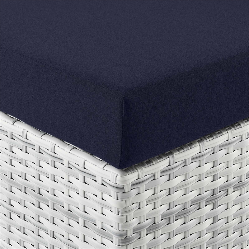Modway Convene Modern Fabric Outdoor Patio Armless Chair in Light Gray/Navy