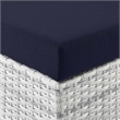 Modway Convene Modern Fabric Outdoor Patio Armless Chair in Light Gray/Navy