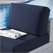 Modway Convene Modern Fabric Outdoor Patio Armless Chair in Light Gray/Navy