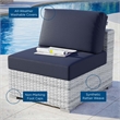 Modway Convene Modern Fabric Outdoor Patio Armless Chair in Light Gray/Navy