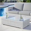 Modway Convene Rattan Outdoor Patio Coffee Table in Light Gray