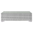Modway Convene Rattan Outdoor Patio Coffee Table in Light Gray