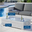 Modway Convene Rattan Outdoor Patio Coffee Table in Light Gray