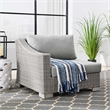 Modway Conway Rattan & Fabric Outdoor Patio Left-Arm Chair in Light Gray
