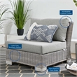 Modway Conway Rattan & Fabric Outdoor Patio Armless Chair in Light Gray