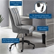 Modway Empower Tufted Faux Leather Swivel Office Chair in Gray & Black