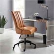 Modway Empower Tufted Faux Leather Swivel Office Chair in Tan & Black