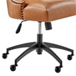 Modway Empower Tufted Faux Leather Swivel Office Chair in Tan & Black