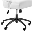 Modway Empower Tufted Faux Leather Swivel Office Chair in White & Black