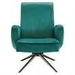 Modway Superior Modern Performance Velvet Swivel Chair in Teal Blue