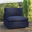 Modway Commix Modern Fabric Overstuffed Outdoor Patio Armless Chair in Navy