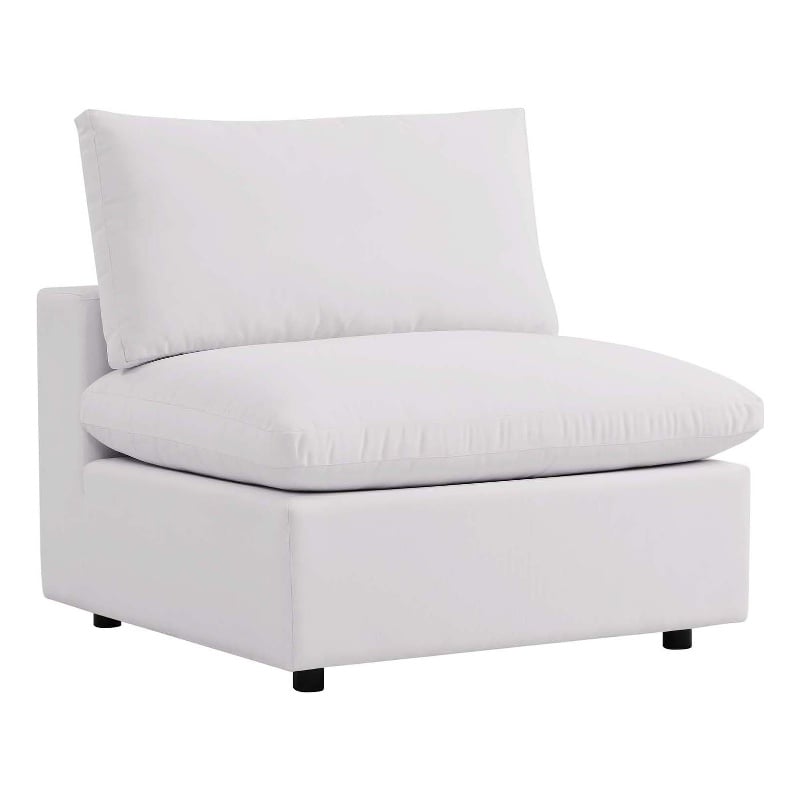 Modway Commix Modern Fabric Overstuffed Outdoor Patio Armless Chair in White