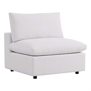 modway commix modern fabric overstuffed outdoor patio armless chair in white