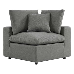 Modway Commix Modern Fabric Overstuffed Outdoor Patio Corner Chair in Charcoal