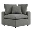 Modway Commix Modern Fabric Overstuffed Outdoor Patio Corner Chair in Charcoal