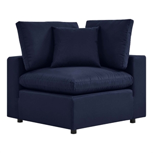 Modway Commix Modern Fabric Overstuffed Outdoor Patio Corner Chair in Navy