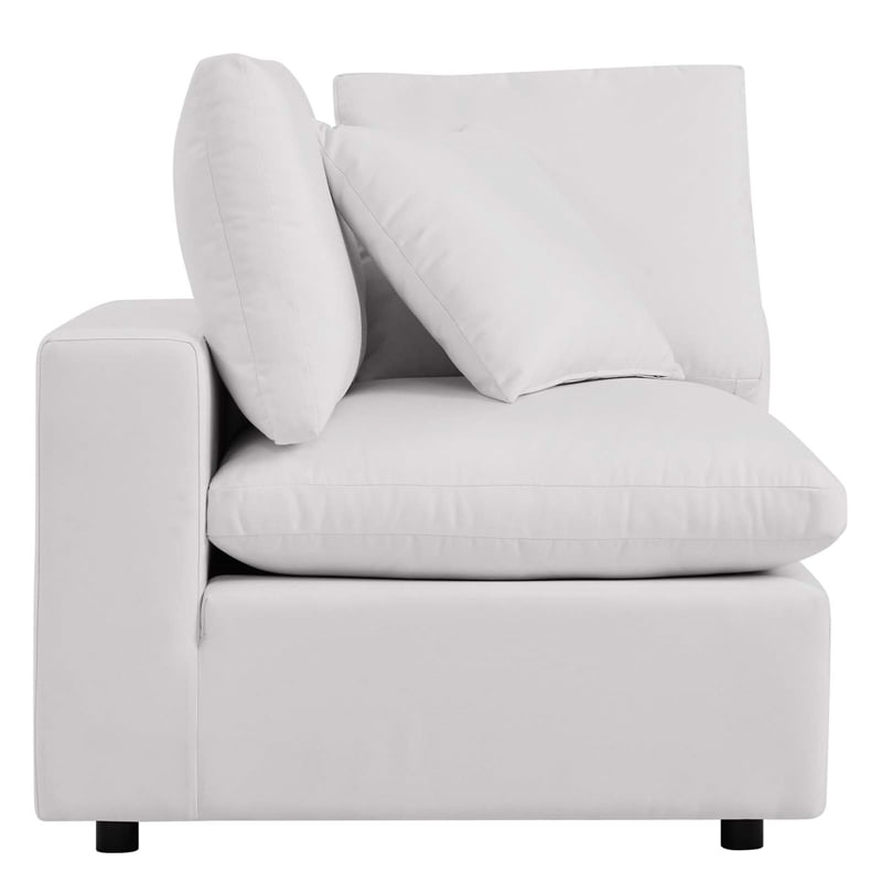 Modway Commix Modern Fabric Overstuffed Outdoor Patio Corner Chair in White
