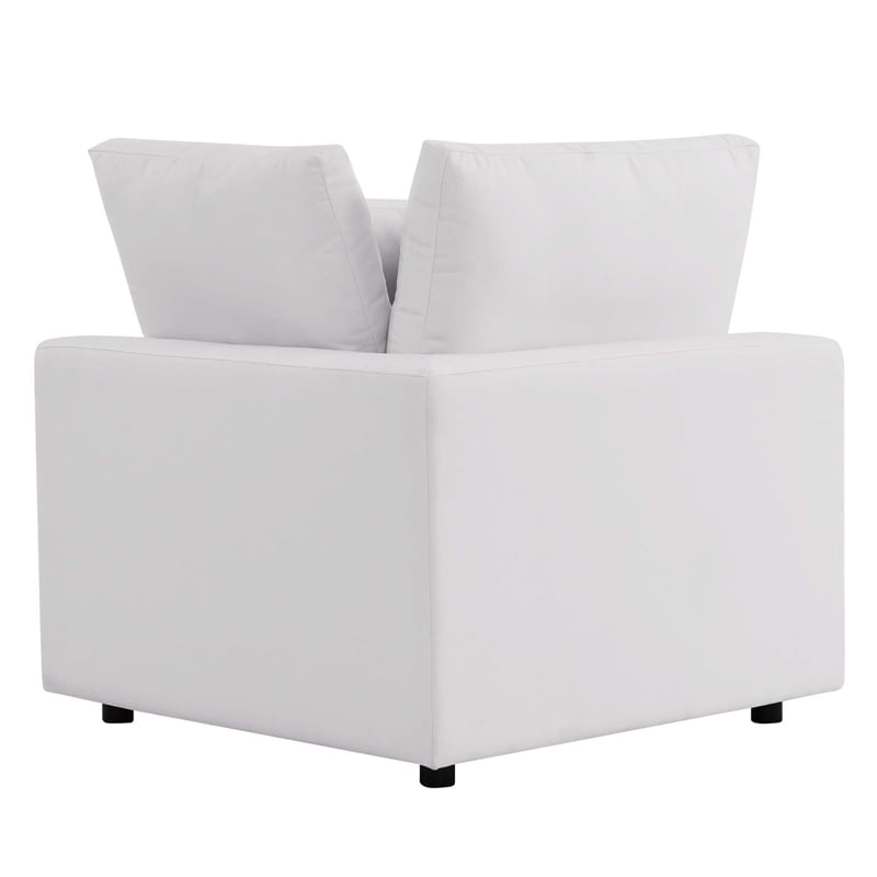 Modway Commix Modern Fabric Overstuffed Outdoor Patio Corner Chair in White