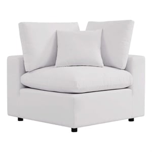Modway Commix Modern Fabric Overstuffed Outdoor Patio Corner Chair in White