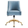 Modway Discern Modern Performance Velvet Swivel Office Chair in Light Blue