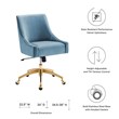Modway Discern Modern Performance Velvet Swivel Office Chair in Light Blue
